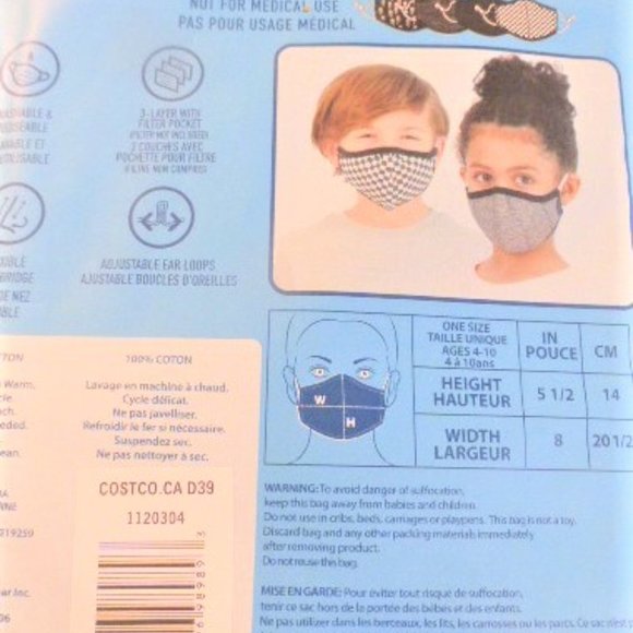 4x Pack of Kids FACE COVERS Kids Face MASK 3 LAYER PROTECTION Filter Pocket - Picture 2 of 2